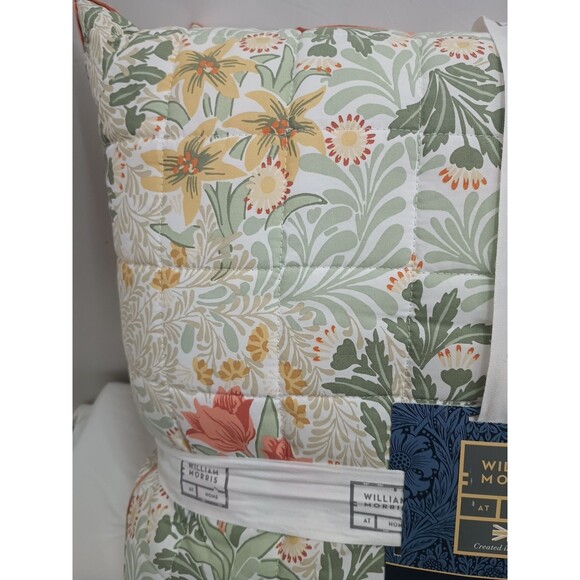 WILLIAM MORRIS BOWER SAGE 2 EURO PILLOW SHAMS SET with INSERTS NEW - Picture 3 of 7